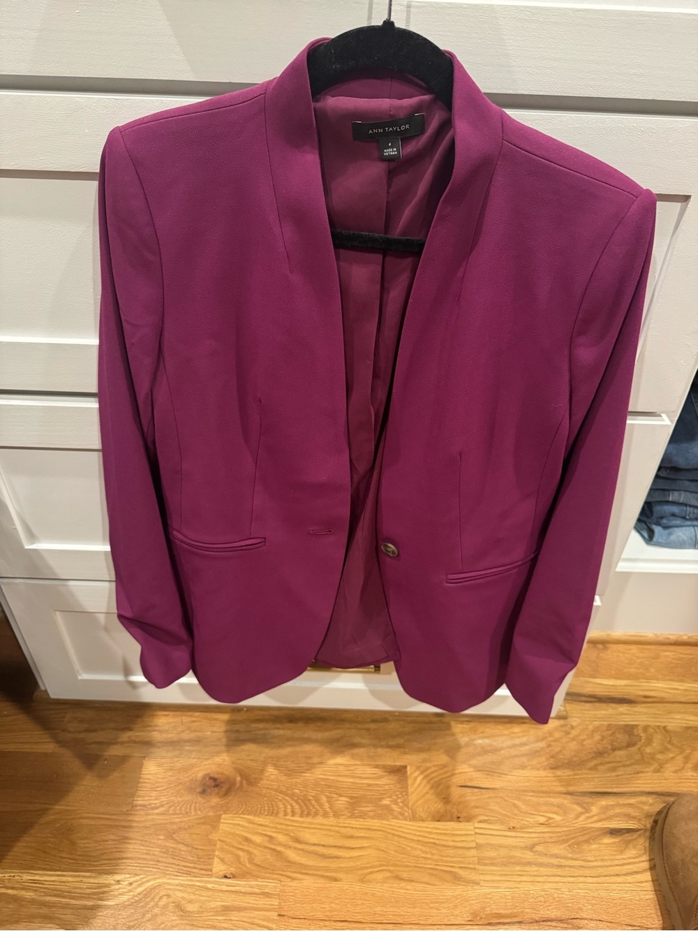 Ann Taylor Fuchsia Open-Front Blazer